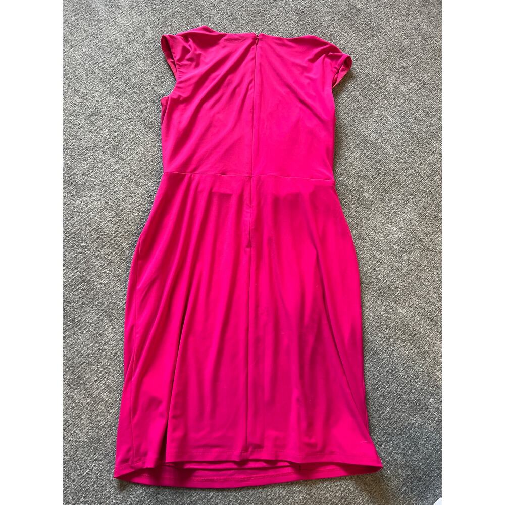 Ralph Lauren Pink Draped Cocktail Dress Size 12 Rhinestone - Picture 4 of 10
